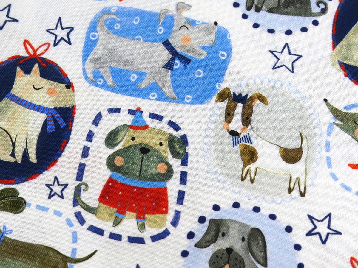 Patchworkstoff mit Hunden und Zicklein von Timeless Treasures Detailansicht